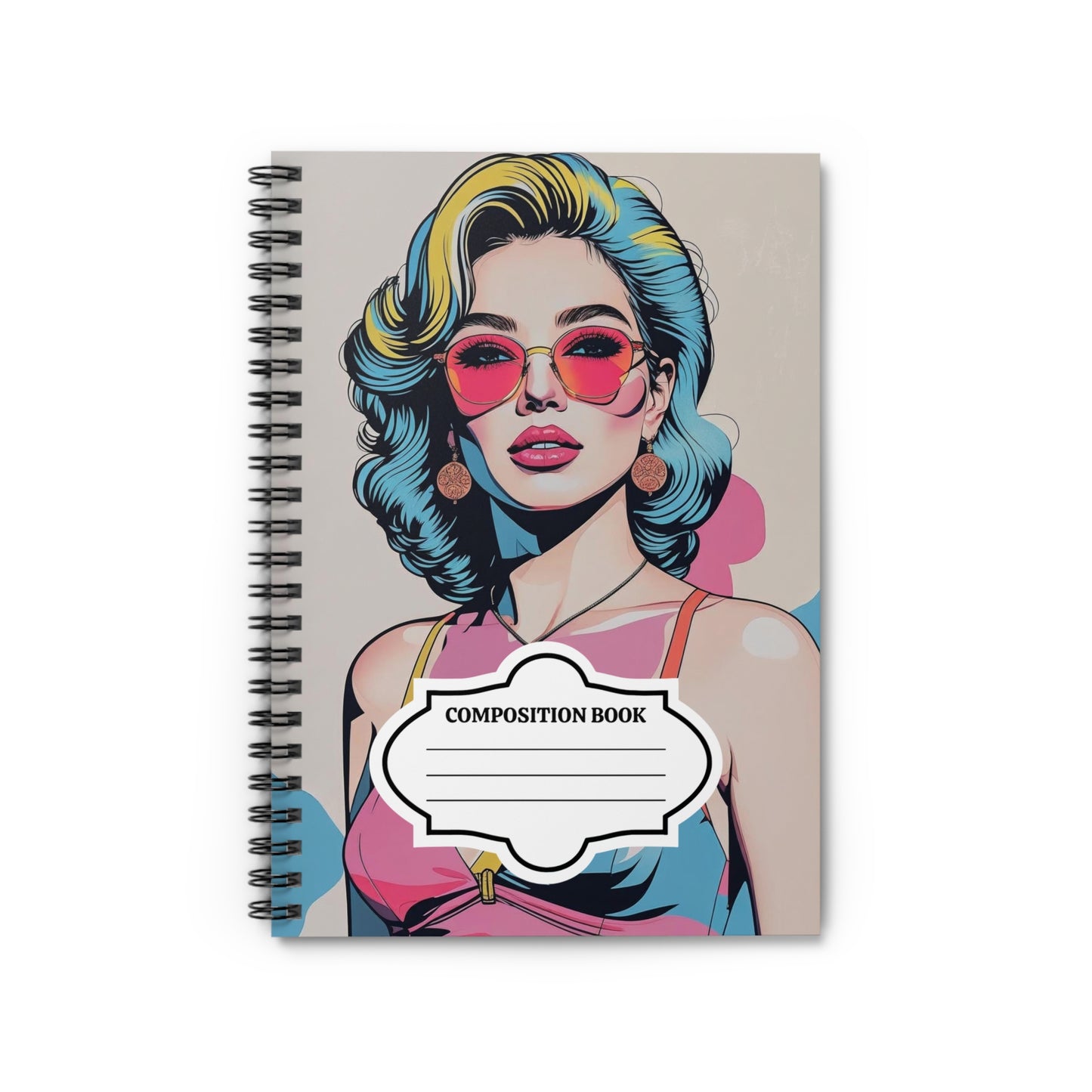 Pop-Art Beauty Notebook, Cute Journal for Notes, Artistic Composition Book, School Supplies, Gift for Pop-Art Lovers