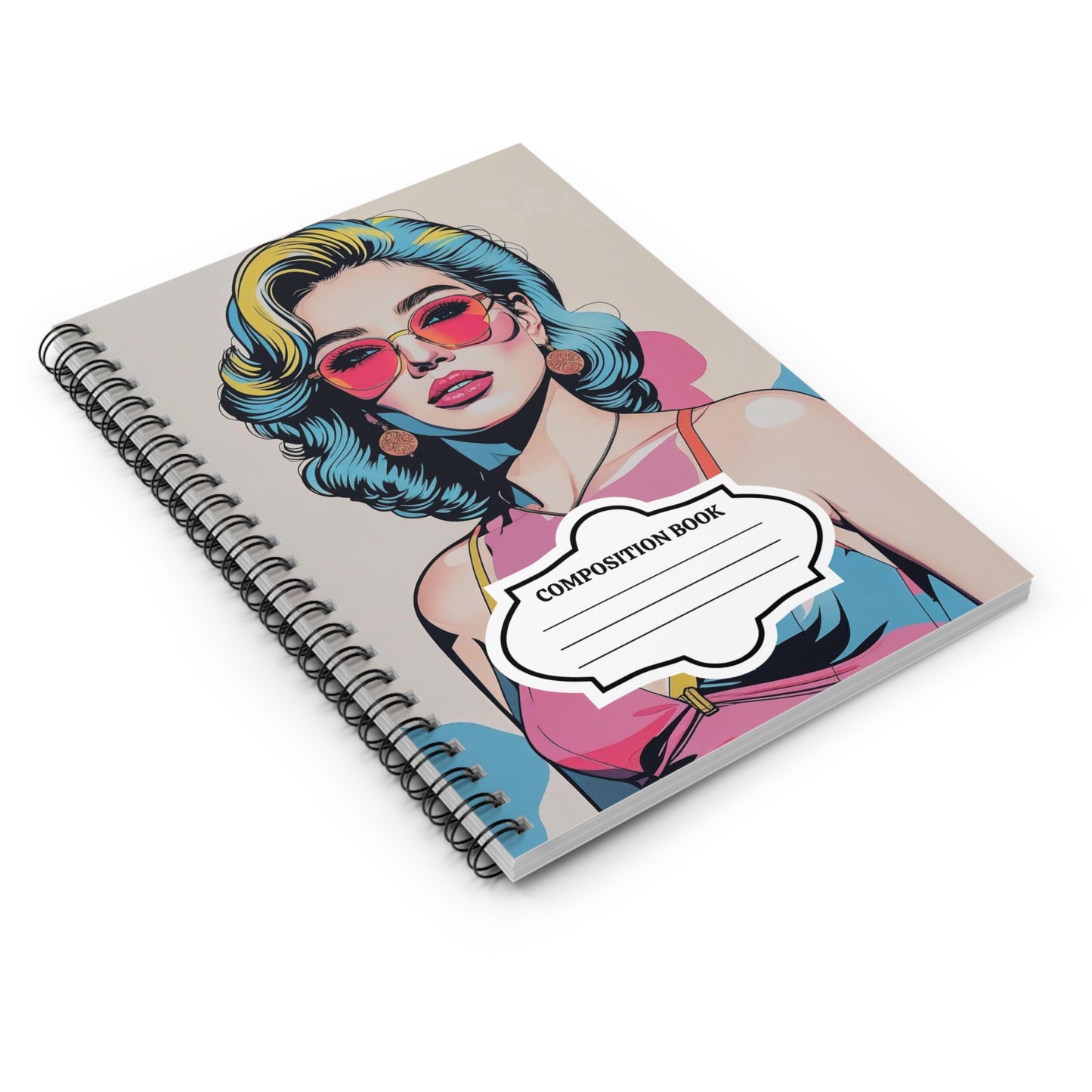 Pop-Art Beauty Notebook, Cute Journal for Notes, Artistic Composition Book, School Supplies, Gift for Pop-Art Lovers