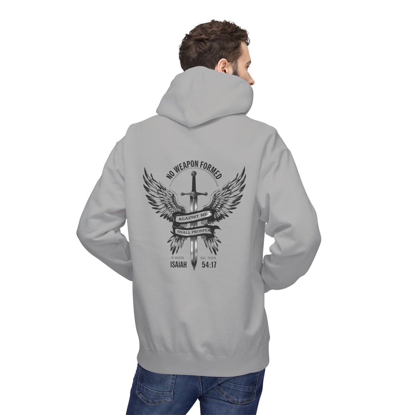 Isaiah 54:17 Midweight Softstyle Fleece Hoodie
