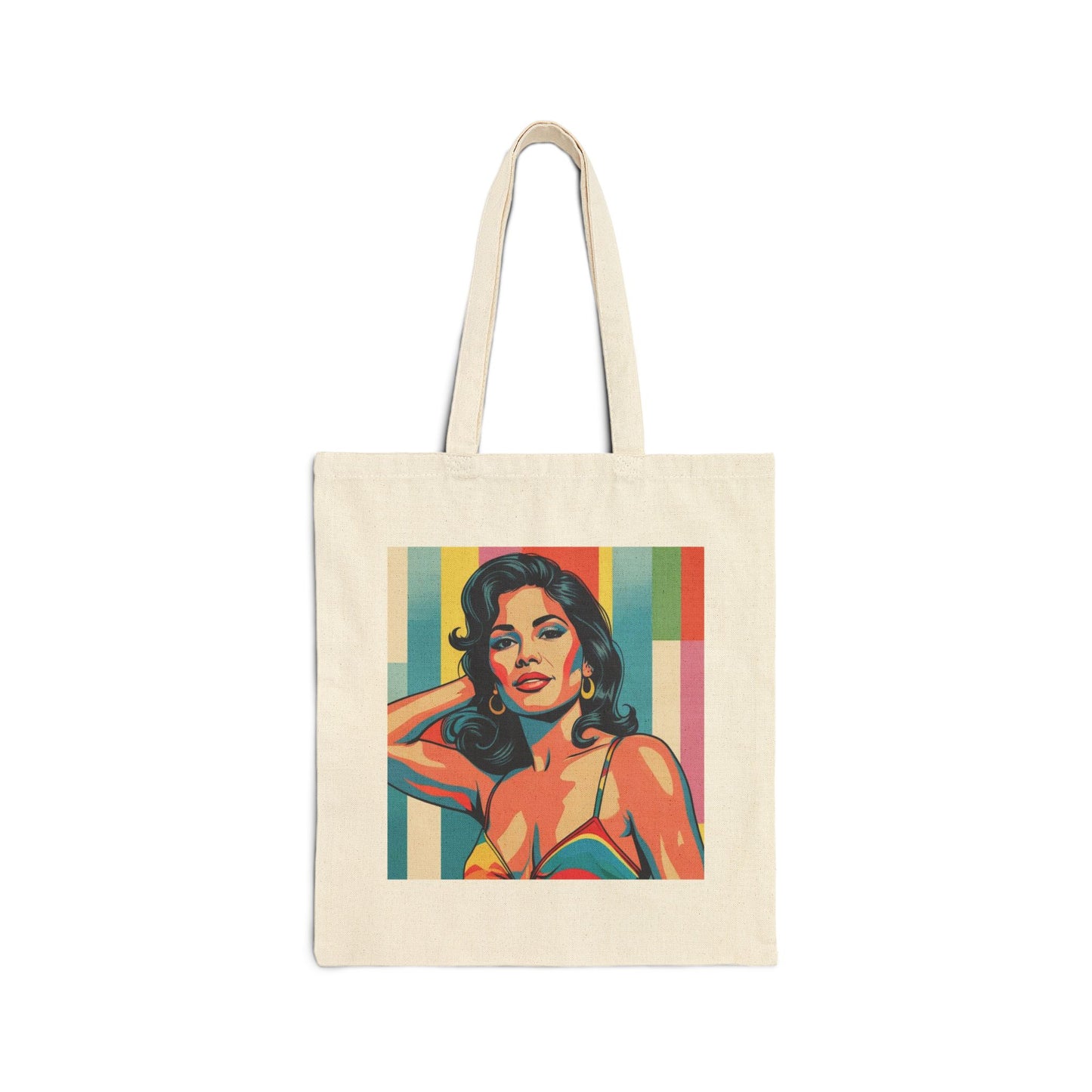 Canvas Tote Bag - Latin American Chic Pop-Art Design