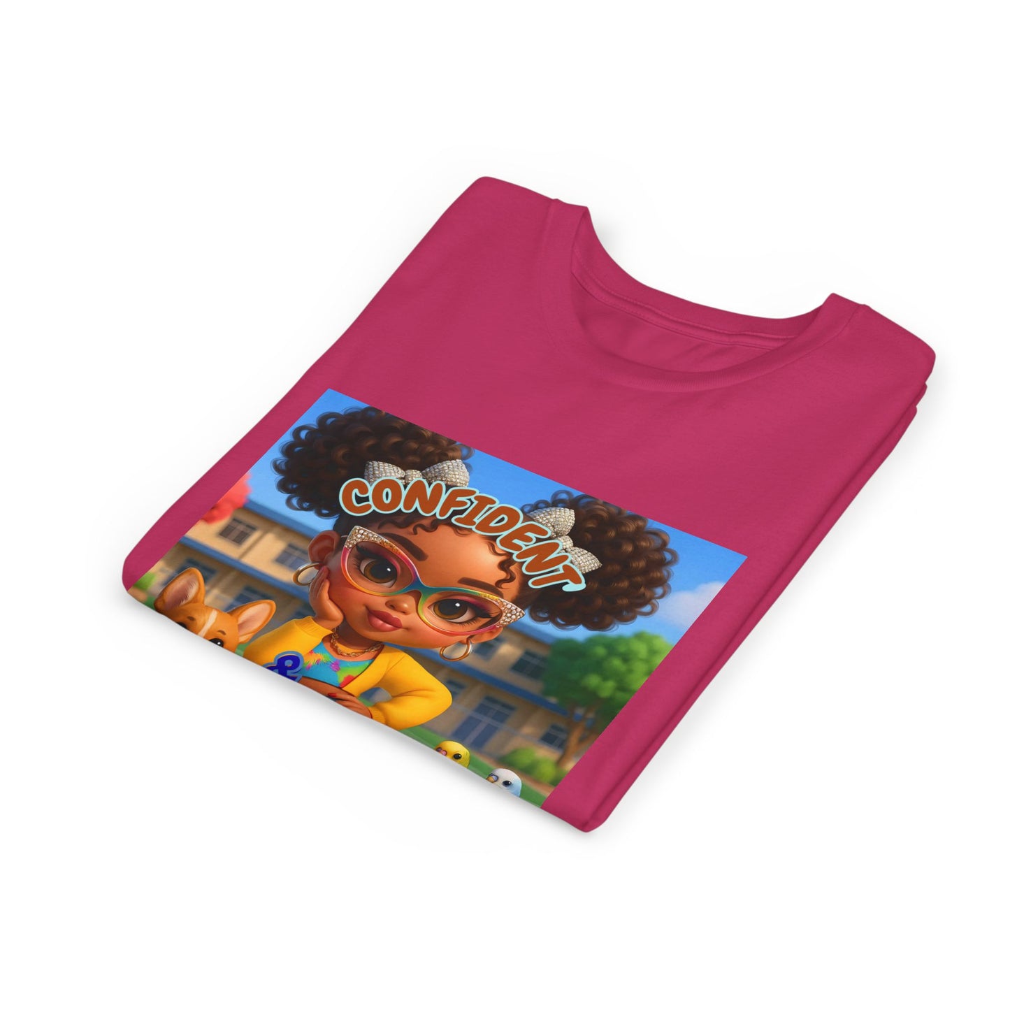 Confident & Cute Youth Tee - Fun Graphic Tee for Kids, Stylish Short Sleeve Shirt, Birthday Gift, Everyday Wear, Summer Outfit