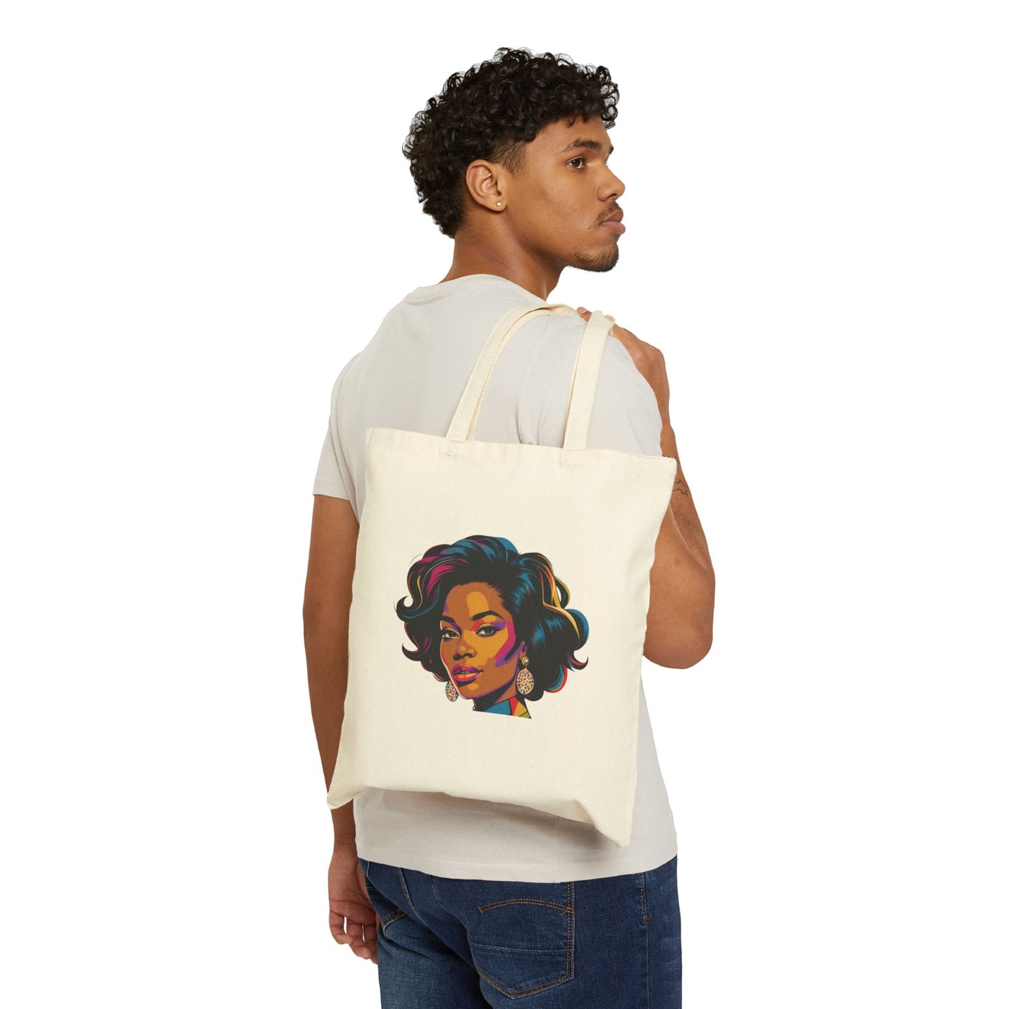 Canvas Tote Bag - Chic Pop-Art Design