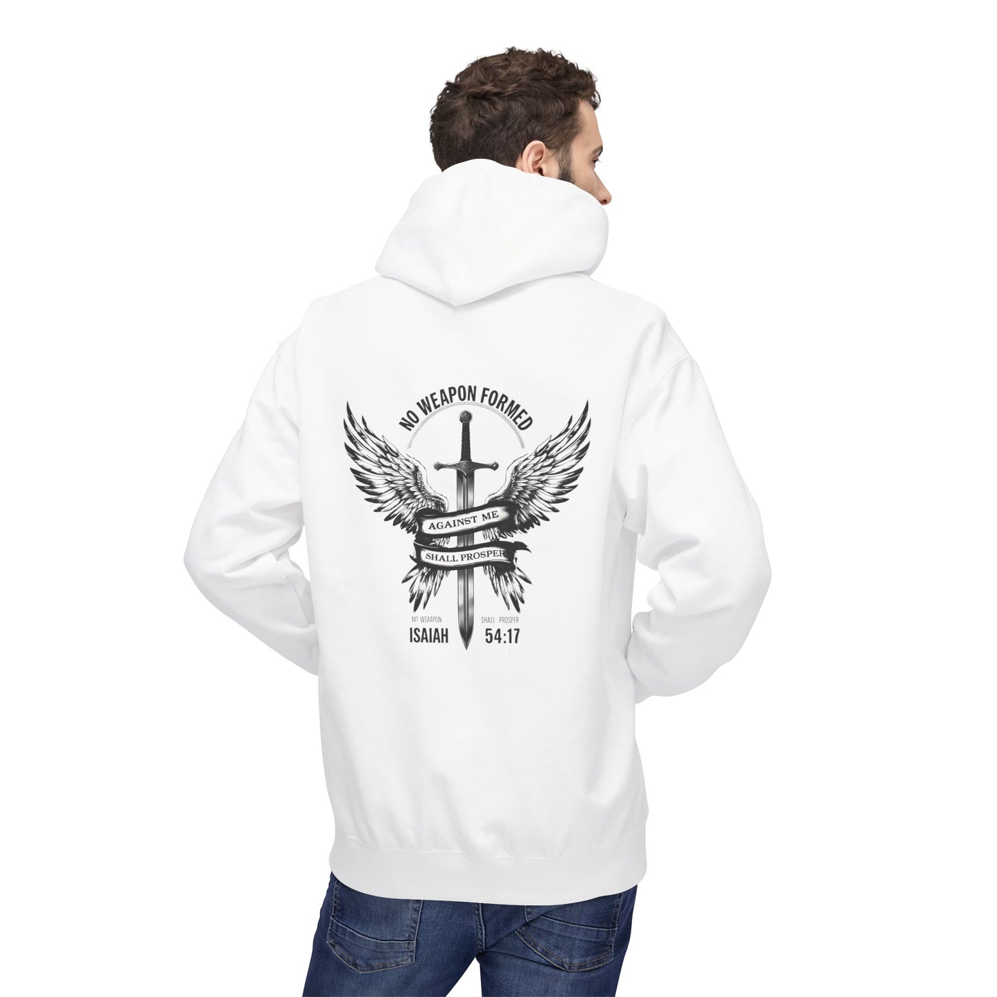 Isaiah 54:17 Midweight Softstyle Fleece Hoodie