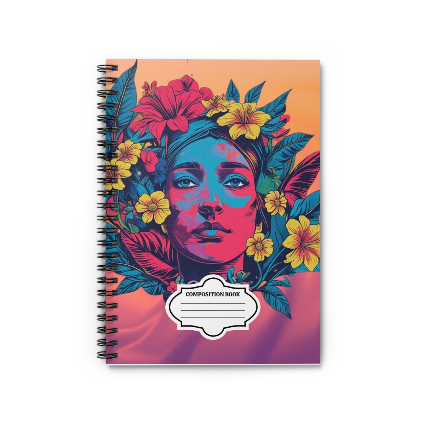 Pop-Art Floral Beauty Notebook, Cute Journal for Notes, Artistic Composition Book, School Supplies, Gift for Pop-Art Lovers