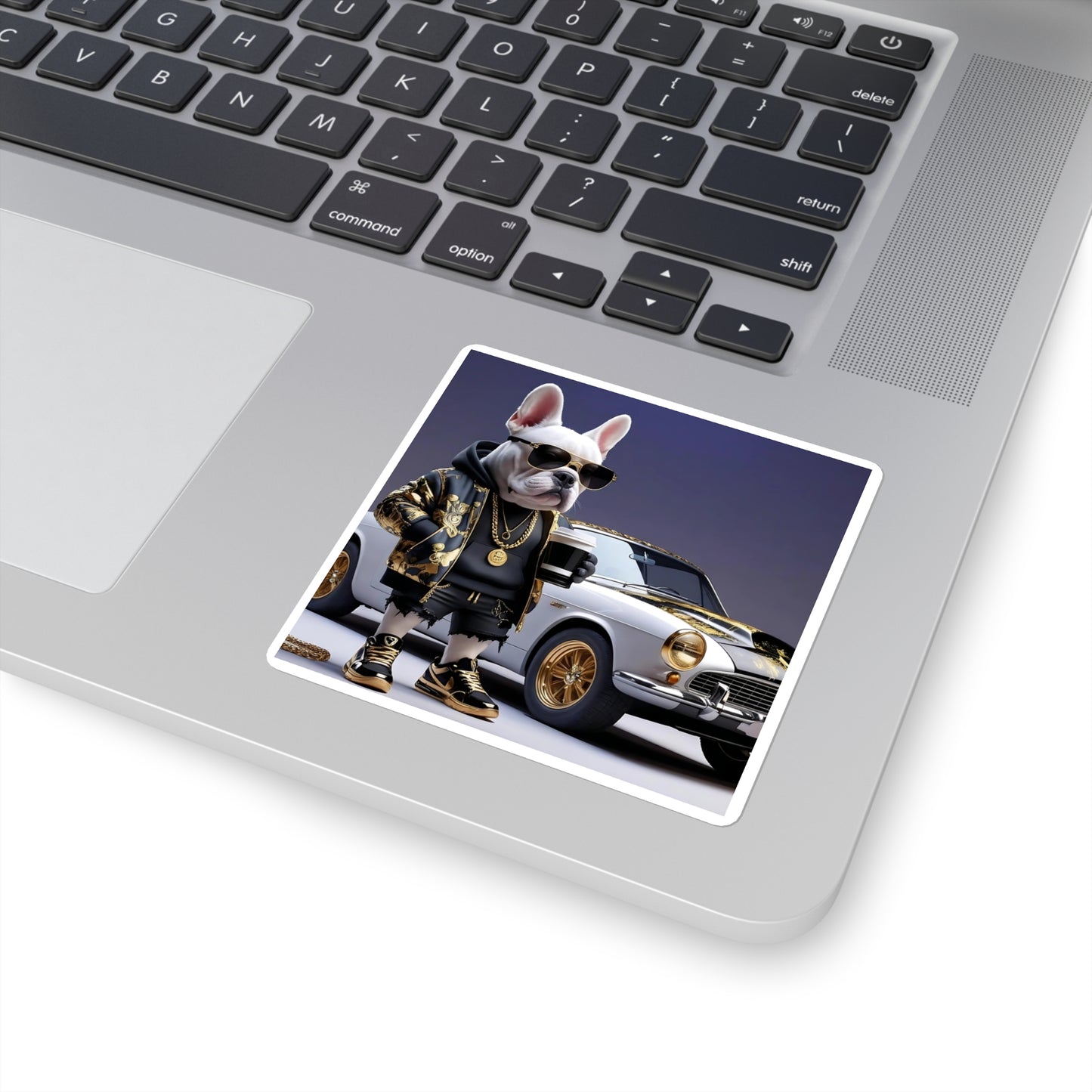 Cool Frenchie Square Stickers - Fun Pet Decor, Laptop Stickers, Dog Lover Gift, Unique Room Decor, Animal Art