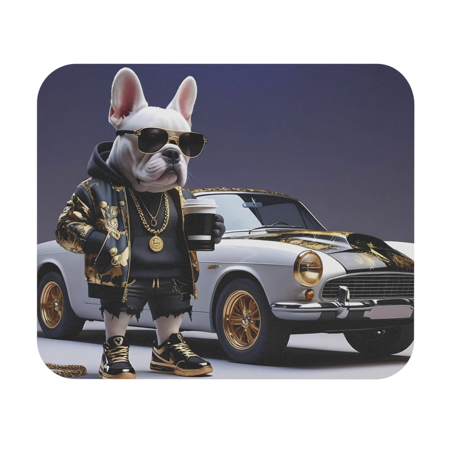 Cool Frenchie Mouse Pad, Dog Lover Gift, Desk Accessories, Unique Mousepad, Fun Office Decor, Pet Themed Gifts