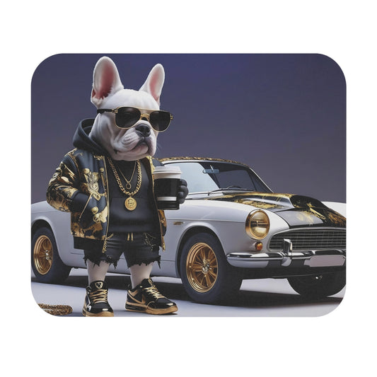 Cool Frenchie Mouse Pad, Dog Lover Gift, Desk Accessories, Unique Mousepad, Fun Office Decor, Pet Themed Gifts