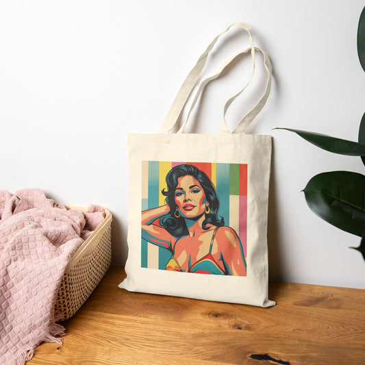 Canvas Tote Bag - Latin American Chic Pop-Art Design
