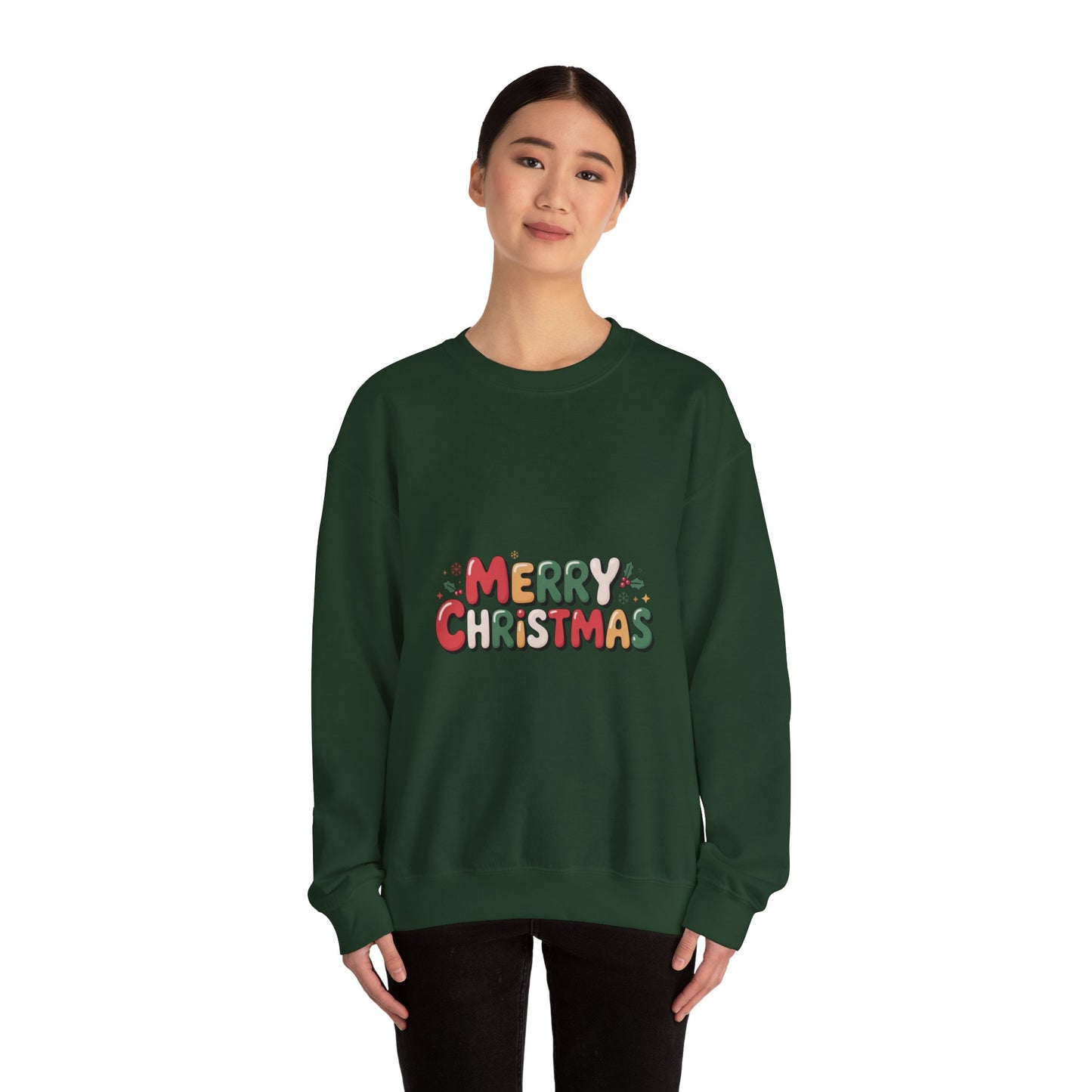 Christmas Crewneck Sweatshirt — Festive "Merry Christmas" Holiday Pullover