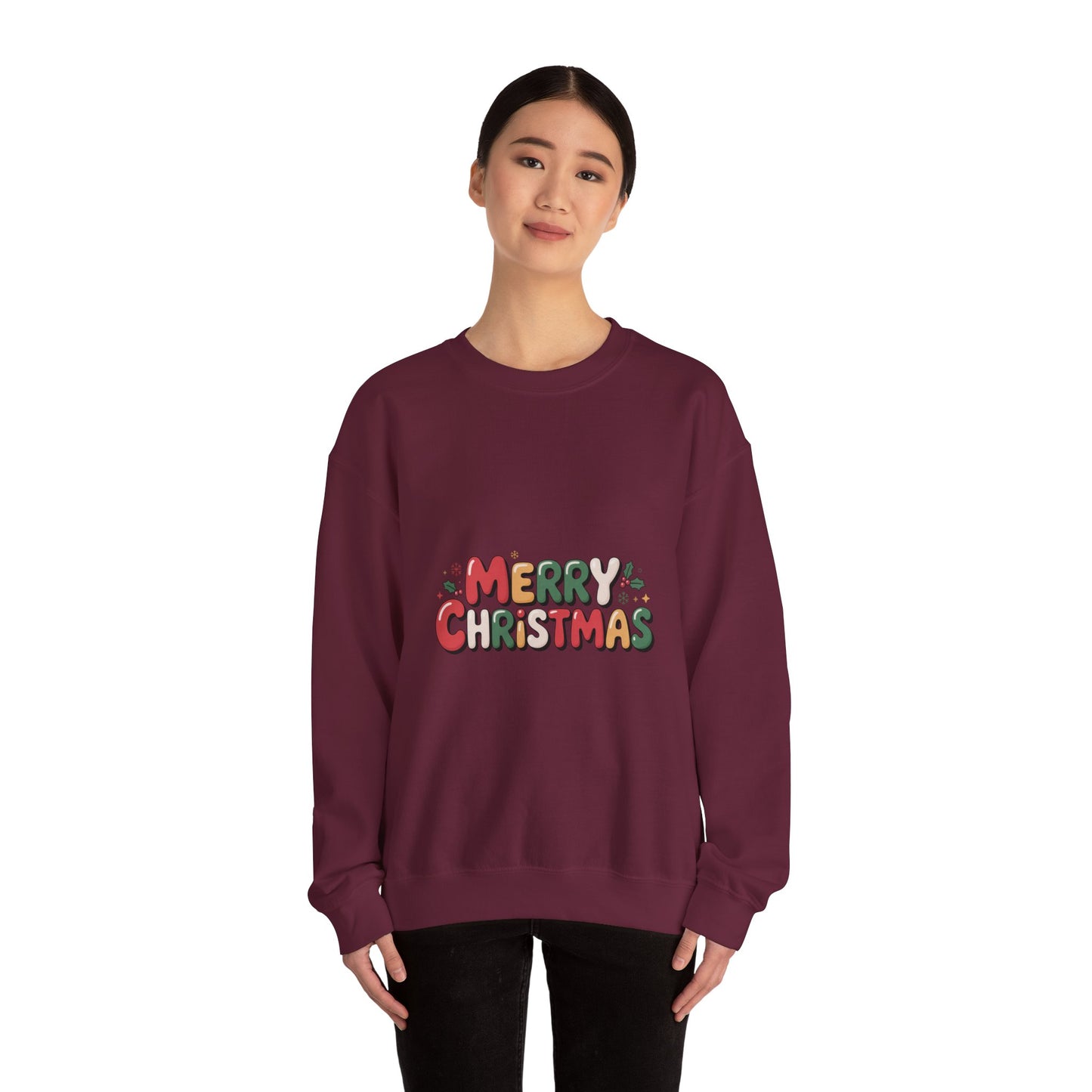 Christmas Crewneck Sweatshirt — Festive "Merry Christmas" Holiday Pullover