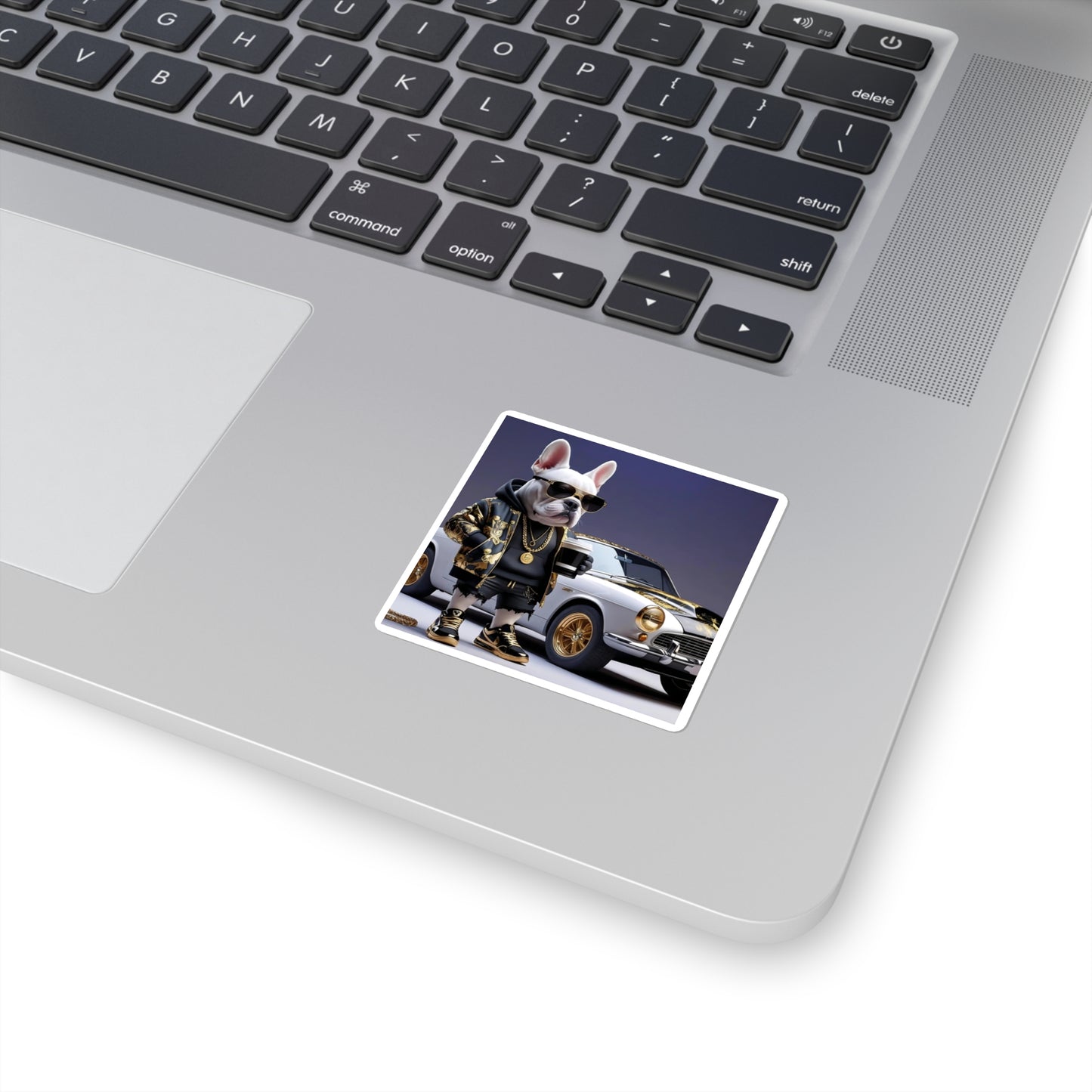 Cool Frenchie Square Stickers - Fun Pet Decor, Laptop Stickers, Dog Lover Gift, Unique Room Decor, Animal Art