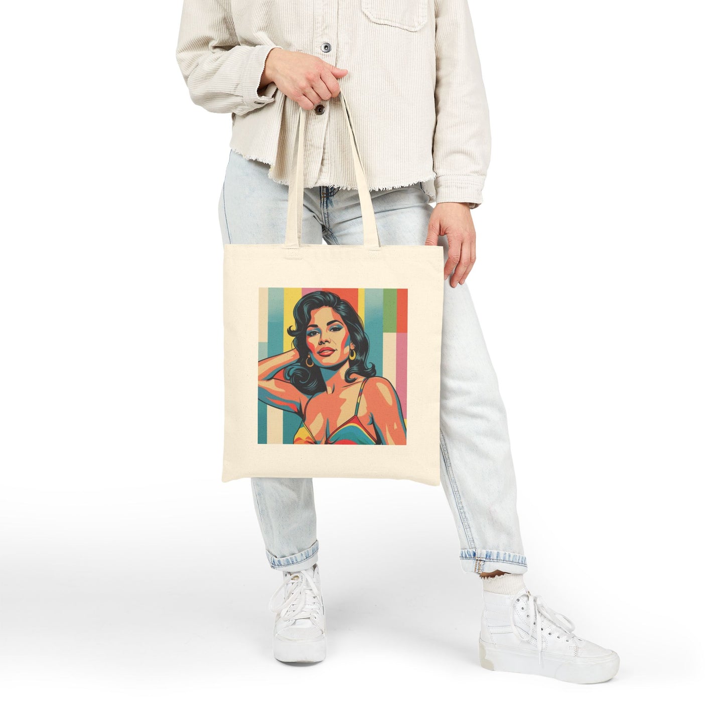 Canvas Tote Bag - Latin American Chic Pop-Art Design