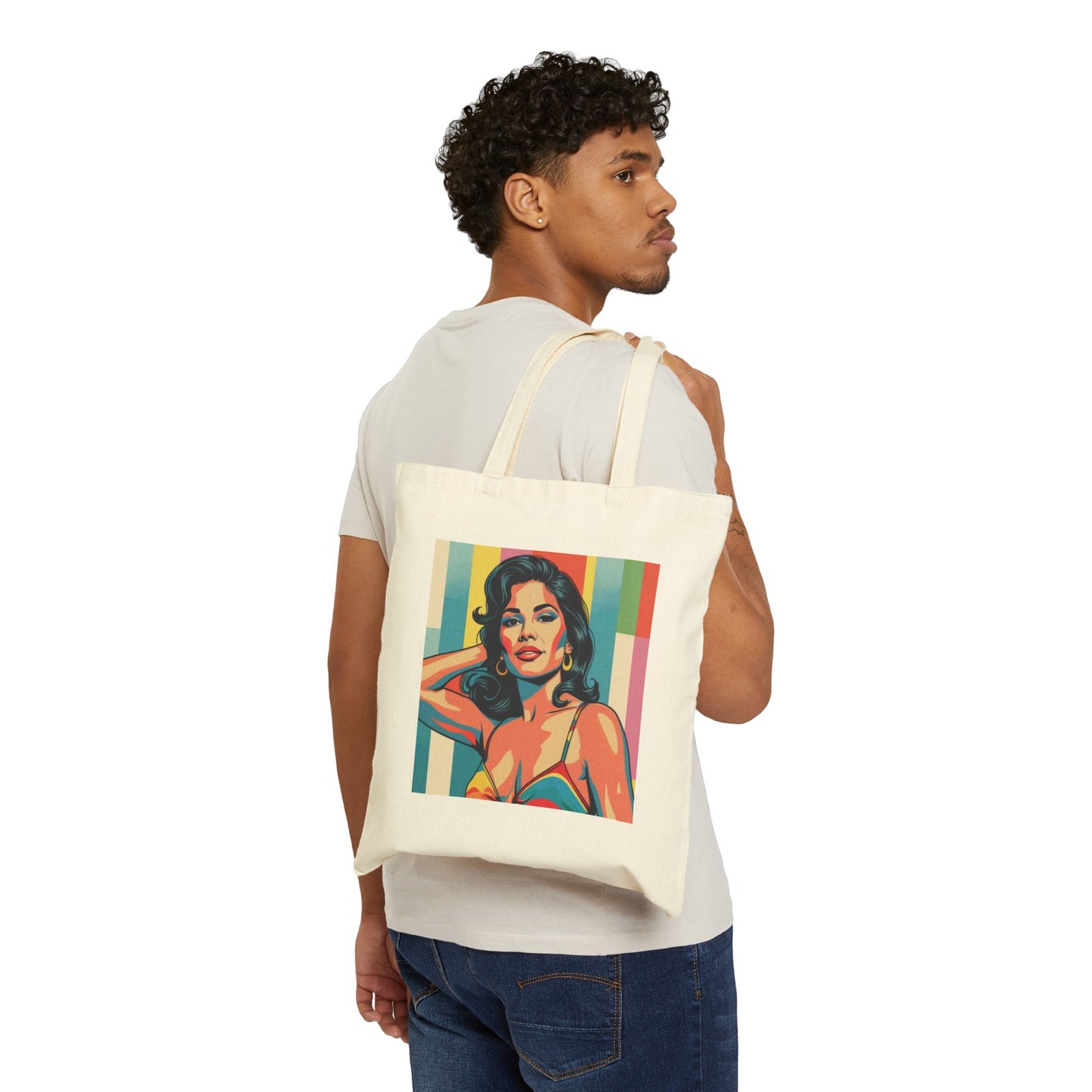 Canvas Tote Bag - Latin American Chic Pop-Art Design