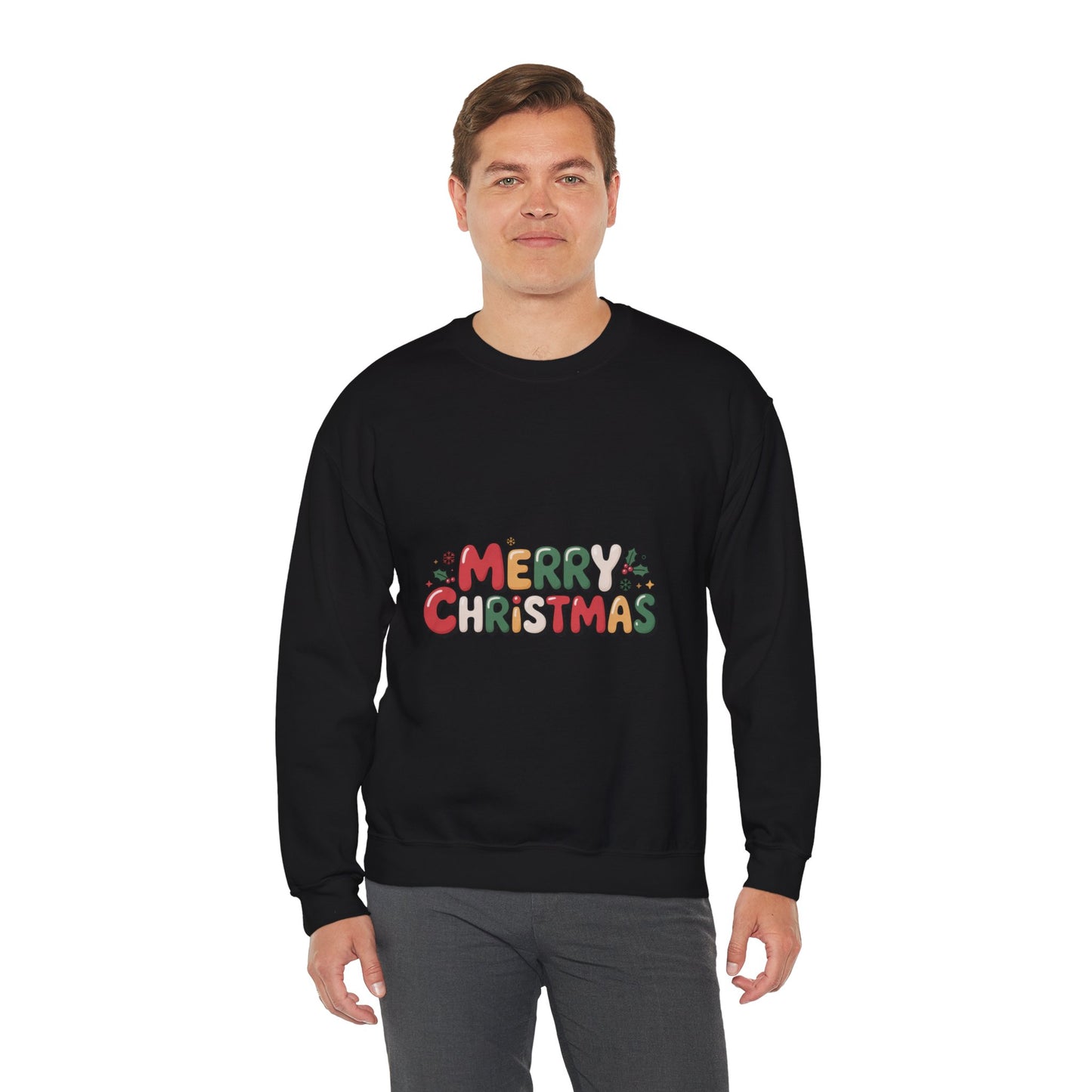 Christmas Crewneck Sweatshirt — Festive "Merry Christmas" Holiday Pullover
