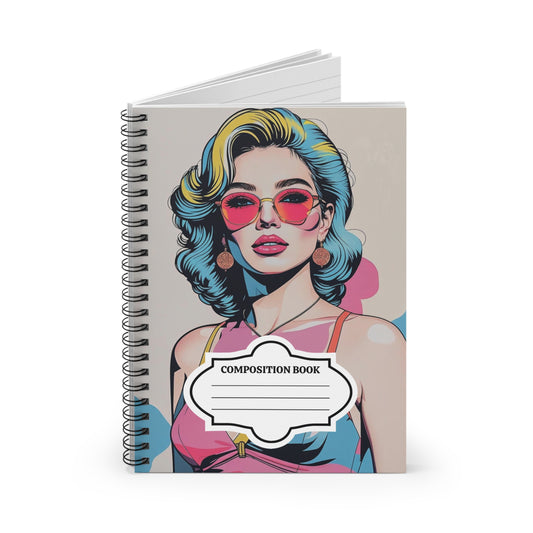 Pop-Art Beauty Notebook, Cute Journal for Notes, Artistic Composition Book, School Supplies, Gift for Pop-Art Lovers