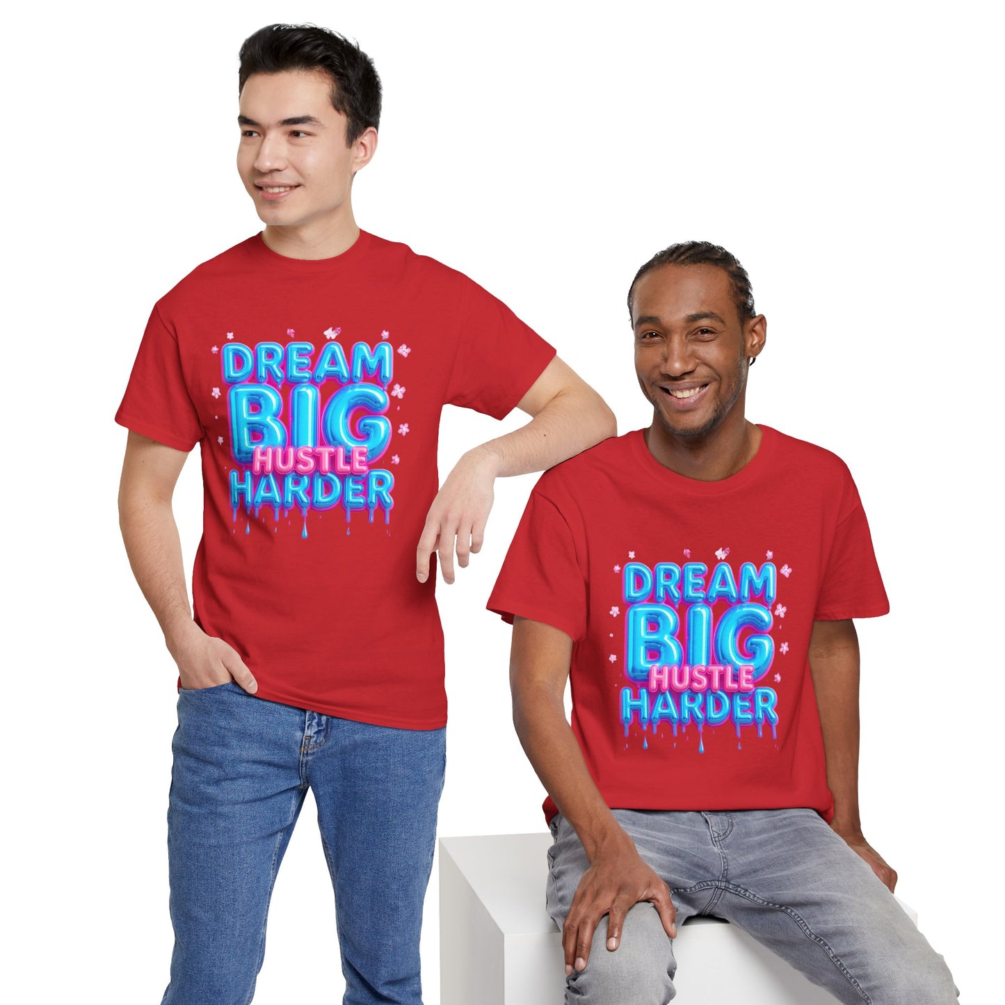Dream Big Hustle Harder Tee, Motivational Shirt, Unisex Cotton T-Shirt, Gift for Entrepreneurs, Inspirational Wear, Everyday Comfort