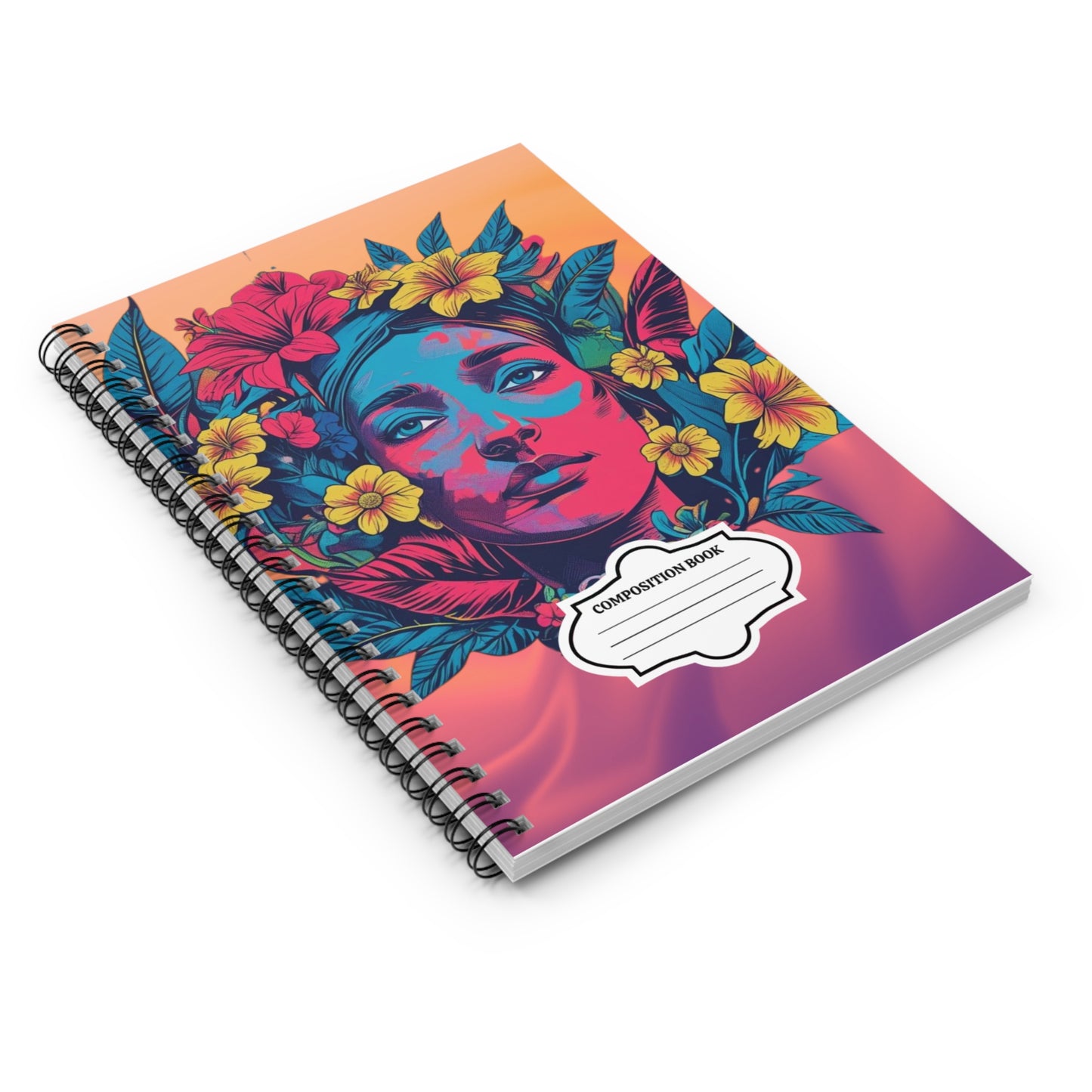 Pop-Art Floral Beauty Notebook, Cute Journal for Notes, Artistic Composition Book, School Supplies, Gift for Pop-Art Lovers