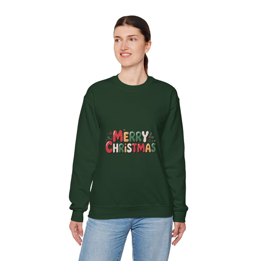 Christmas Crewneck Sweatshirt — Festive "Merry Christmas" Holiday Pullover