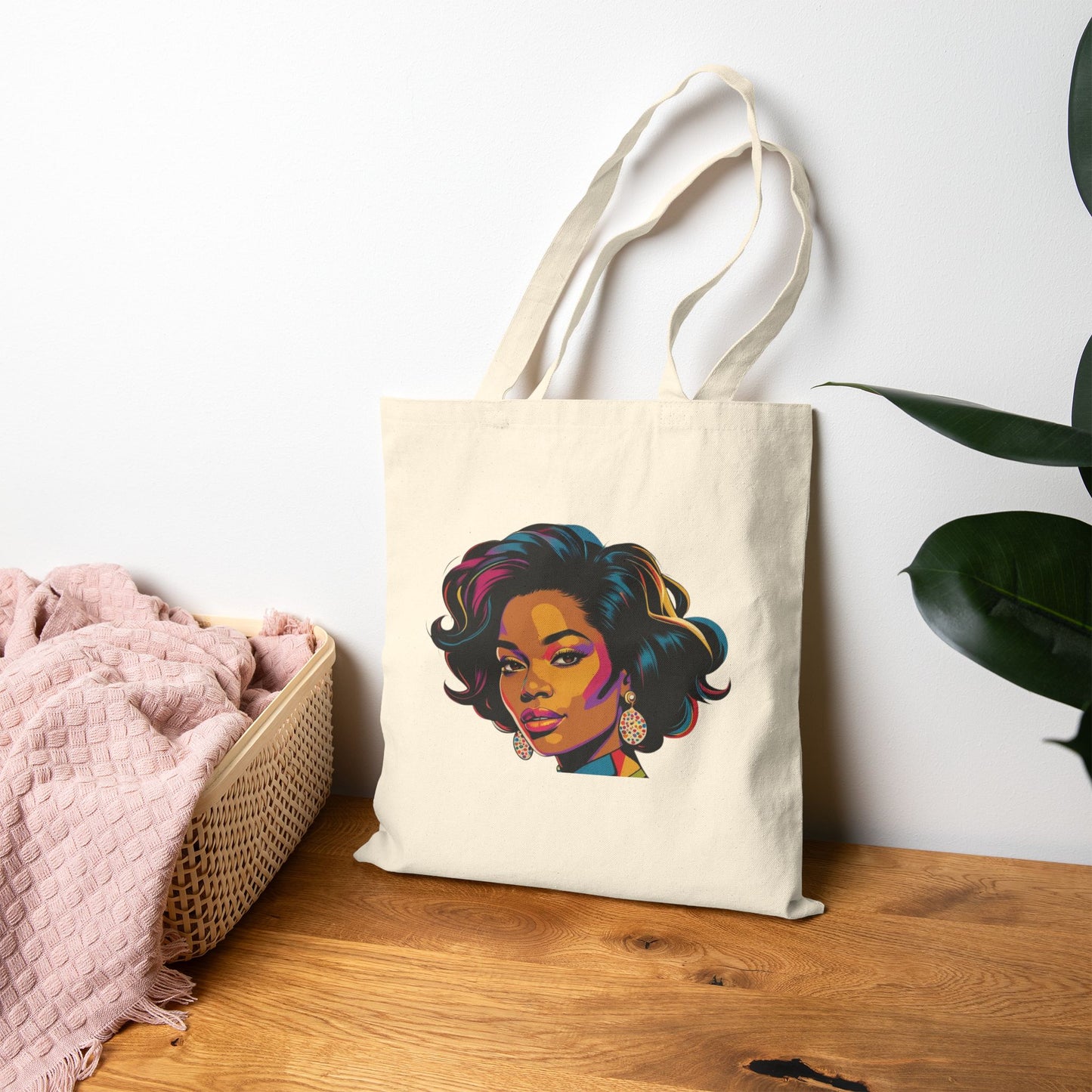 Canvas Tote Bag - Chic Pop-Art Design