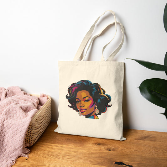 Canvas Tote Bag - Chic Pop-Art Design