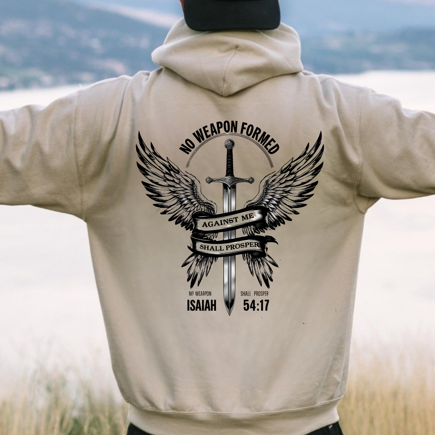 Isaiah 54:17 Midweight Softstyle Fleece Hoodie